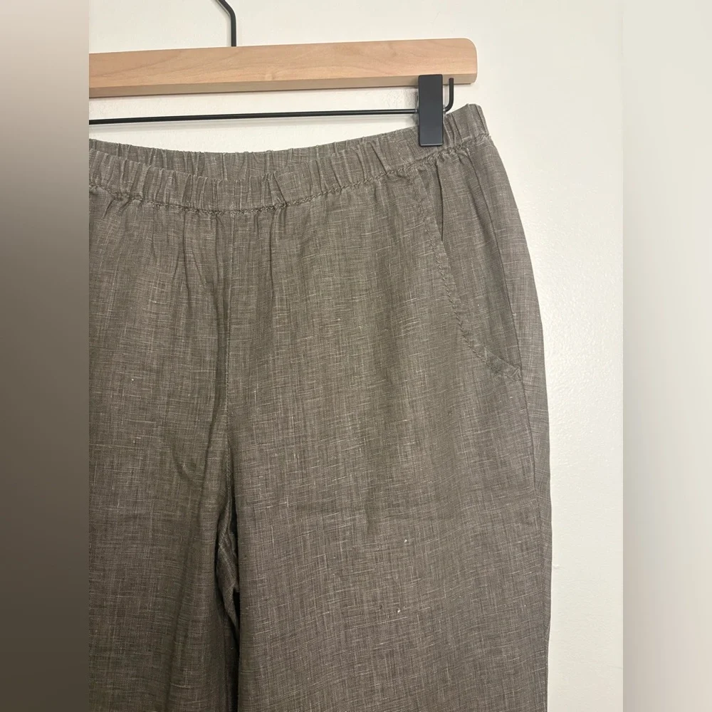 Nurture 100% Linen Wide Leg Pants‎ Brown Elastic Waist Pull On Women’s S NWT